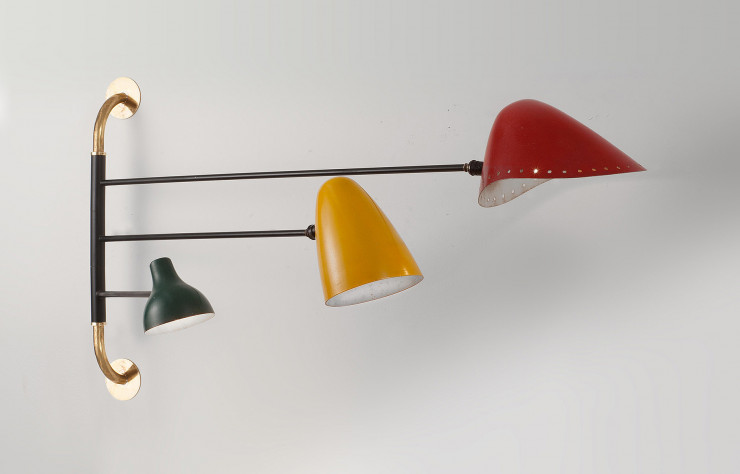 Applique à trois bras de Robert Mathieu (circa 1950).