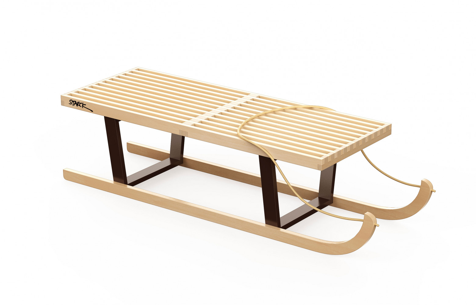 Avec « Va doucement c'est tout bon », Philippe Starck emmène le Nelson Bench à la neige...