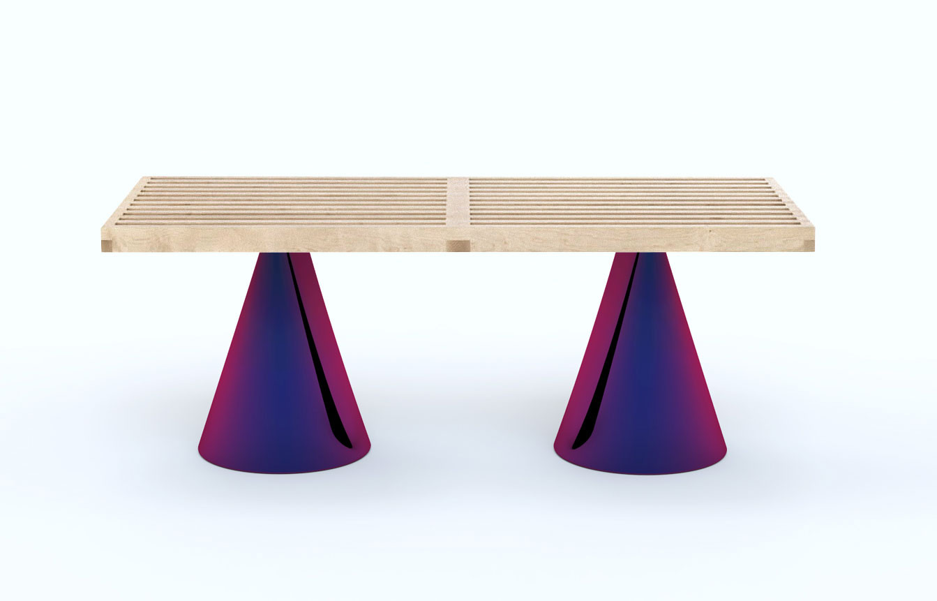 Ionna Vautrin s'est inspirée de la robe irisée des scarabées pour créer le Beetle Bench.