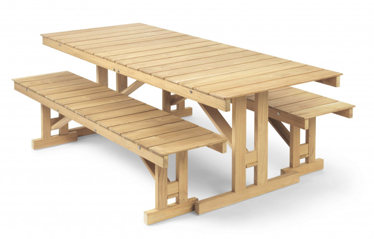 Banc et table de Borge Mogensen (Carl Hansen & Son).
