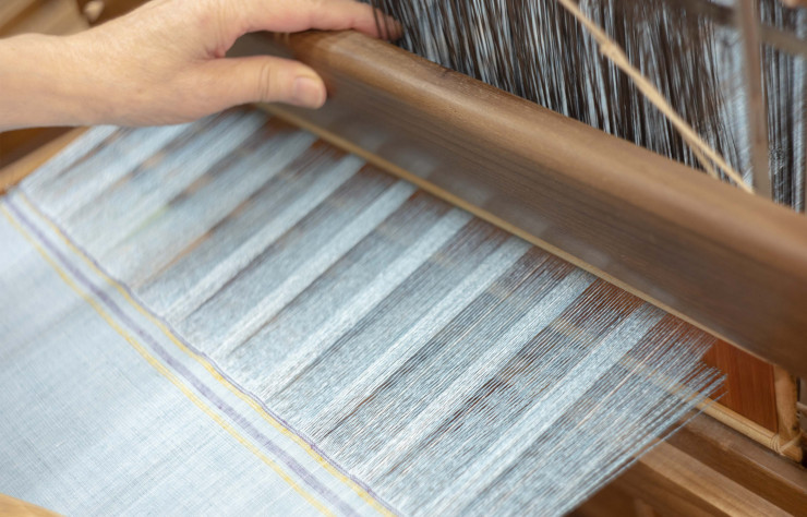 Travail du kimono en pongé.