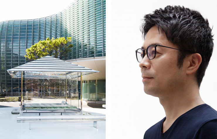 Maison de thé en verre Kou-An, de Tokujin Yoshioka, ici installée devant le National Art Center, à Tokyo.