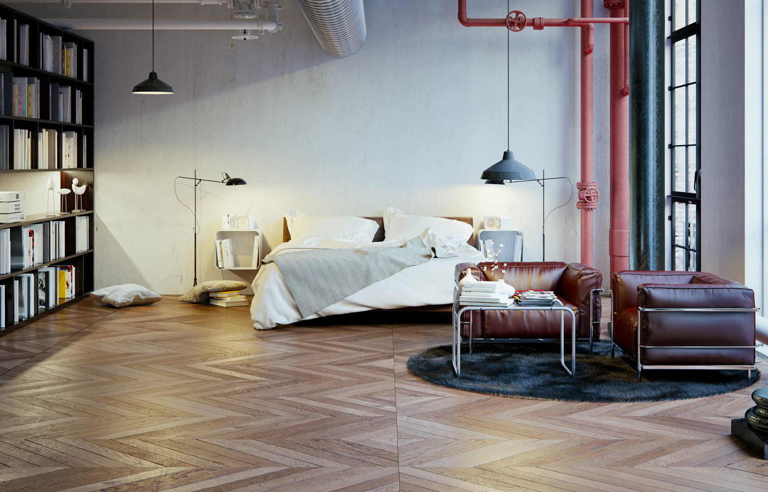 Parquet Natur’ brossé verni Nobless en chêne contrecollé, en point de Hongrie, collection « Les Motifs »...