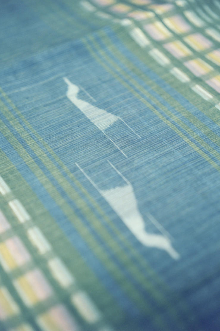 Travail du kimono en pongé.