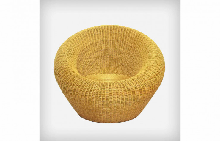 Fauteuil en rotin d’Isamu Kenmochi (1960, Yamakawa).