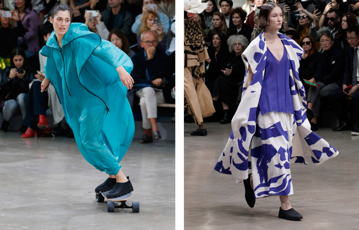 Tenues à l’image du défilé printemps- été 2020, exubérant et coloré. La collection a été dessinée par le nouveau directeur artistique de la marque, Satoshi Kondo.