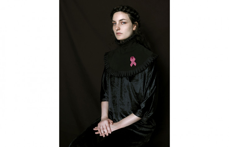Girl Wearing a Pink Ribbon (2020).