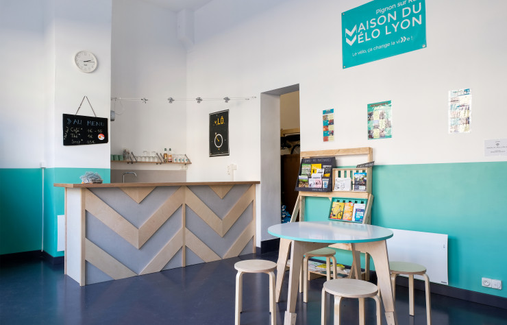 Agencement de la Maison du vélo de Lyon.