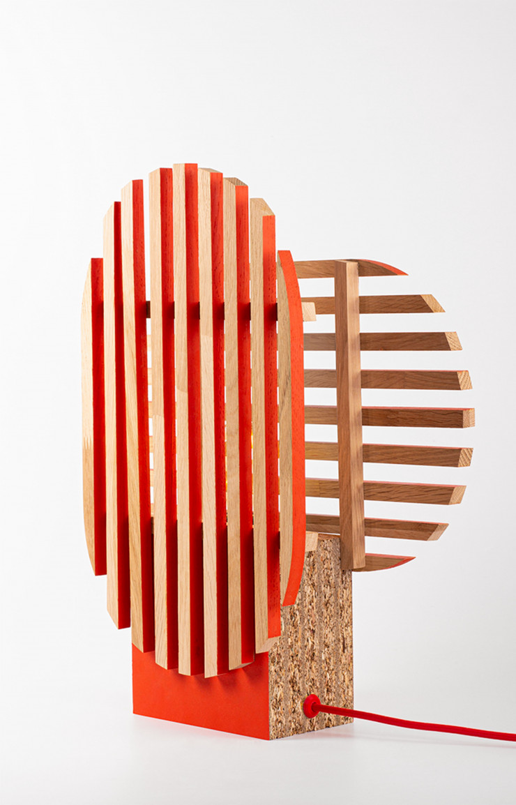 Lampe Georges, coloris orange maloya de Ferréol Babin.