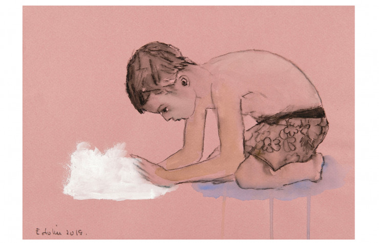 Edi Dubien, Espoir blanc, (2020
). Aquarelle, crayon et encre sur papier 21 x 29,5 cm
Courtesy de l’artiste et Galerie Alain Gutharc, Paris.