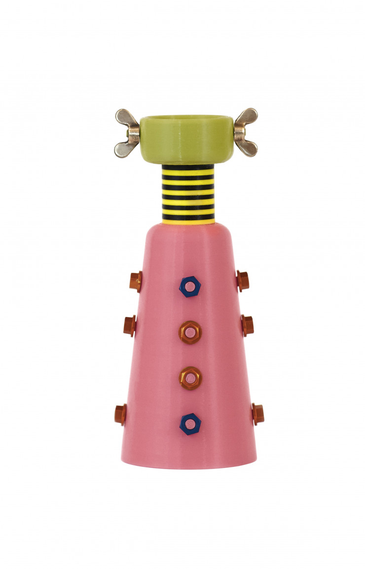 Vase Rodse en laiton, filament PLA (imprimante 3D) et Ergal, 350 €. Alessandro Zambelli sur Artemest.