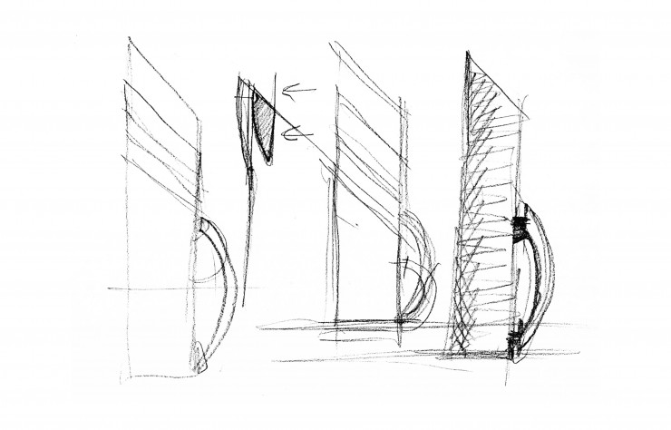 Dessins des carafes Mia et Tua de Mario Botta.