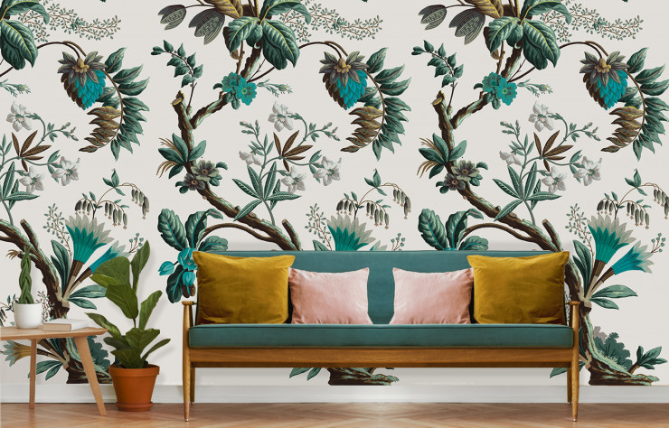 Le décor Fleurs de fantaisie a été édité en 1799 et fabriqué par la Manufacture Jacquemart et Bénard. L’original figure des fleurs exotiques multicolores.