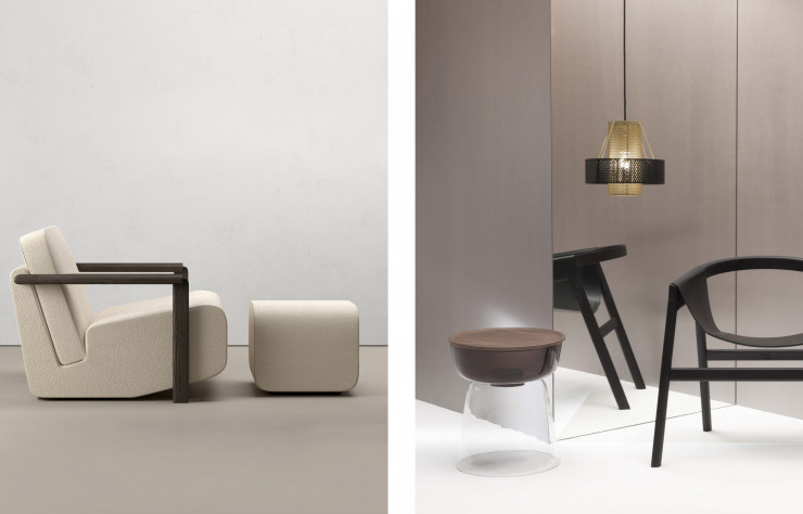 A gauche, fauteuil Frank de Charles Kalpakian et à droite fauteuil Dartagnan de Toni Grilo (David Haymann).