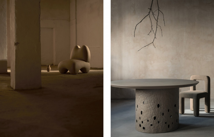 L’éditeur ukrainien Faina est aussi de la partie avec son fauteuil Domna et l’ensemble chaise Toptun et table Ztista.