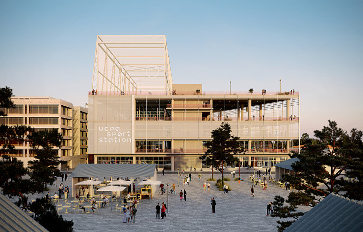 En cours de construction, une « cathédrale des sports », à Bordeaux, dans le nouveau quartier Brazza : sur 16 000 m2, un équipement sportif multifonctionnel (padel tennis, escalade, golf, gymnastique…).