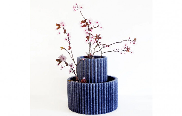 Vase de Valérie Windeck, réalisé à partir de coquilles d’huitres.