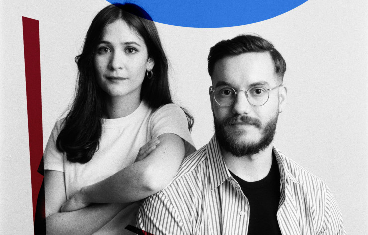Les directeurs de création associés et fondateurs de Label famille, Camille Zonca (projets de produit et d’espace) et Cyril Quenet (projets d’image et de vidéo).