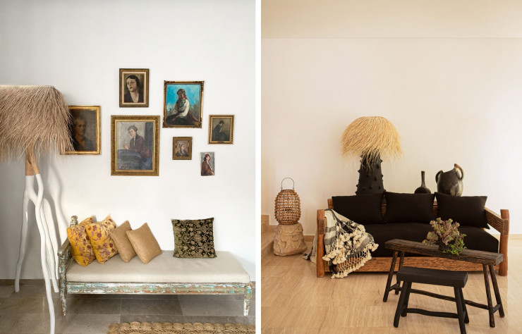 Modèle emblématique de la marque depuis ses débuts, le lampadaire Branche est l’un des premiers produits lancé par Rock The Kasbah. Abat-jour en fibre de palmier et bois d’olivier. Lampadaire Tramontane.