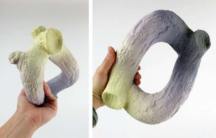 NITSA MELETOPOULOS, Soft strangle, 2020, 32 x 19 x 12 cm, grès, dégradés d’engobes.