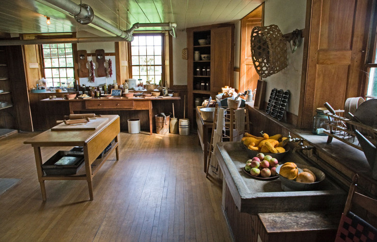 Reconstitution d’un intérieur shaker à Hancock (Massachusetts).