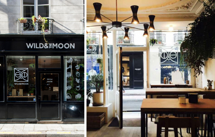 Wild & the Moon, à la fois bar à jus et comptoir végan, rue Charlot, à Paris (IIIe). Un concept devenu une marque internationale, dont Valérie Mazerat a conçu l’identité architecturale.