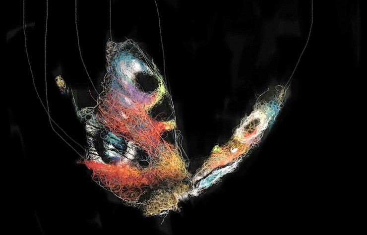 Mathieu Ducournau, Papillon #1, 2020 – Fils de coton sur toile © Galerie Chevalier