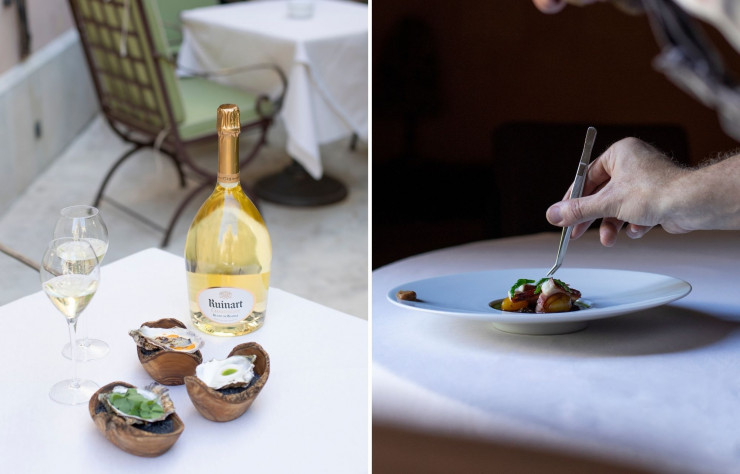 Le menu en six services met en valeur les produits de la mer.