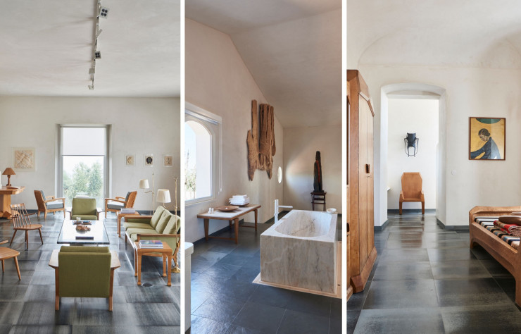 Un sens aigu de l’audace et de l’exception, où les pièces de design européen du XXe siècle le disputent à l’artisanat de l’Alentejo et au marbre, omniprésent. Quant aux baignoires sculpturales qui trônent dans certaines salles de bains, elles ont nécessité des semaines de travail à la main et au burin.