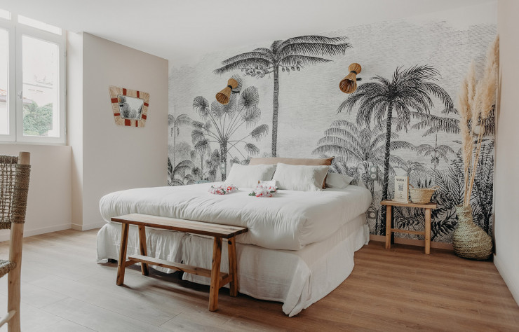 L’une des chambres de l’hôtel Palmito.