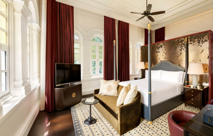 La suite présidentielle de l’hôtel, une certaine vision du chic, entre Orient et Occident.