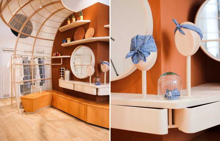 Aurélie Rimbert, l’architecte d’intérieur attitrée de Sessùn, a conçu cette structure en osier assortie aux couleurs du plancher naturel.