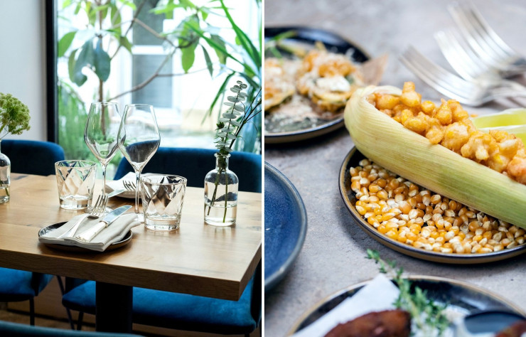 A l’image de la cuisine qui sublime le produit et joue la naturalité, la déco se veut sobre et chaleureuse en rehaussant les matériaux bruts de touches plus sophistiquées.