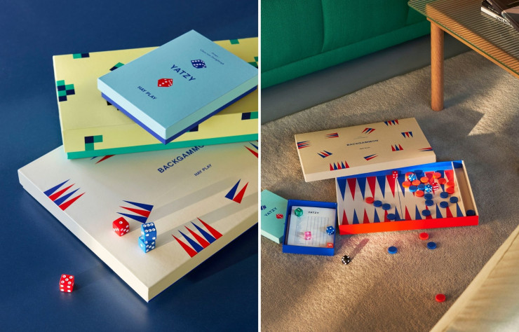 HAY Play de la graphiste suèdoise Clara von Zweigbergk qui modernise les jeux de société et en créer un élément de décoration pour le salon.