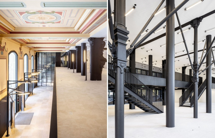 Le bâtiment a révélé une plasticité propre à favoriser les conditions de sa transformation autour d’une charpente de type Eiffel. Gaëlle Lauriot-Prévost a développé avec l’industriel Sammode un travail sur l’éclairage en parfaite symbiose avec l’intervention de Dominique Perrault.