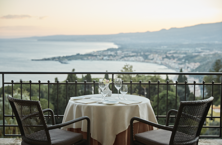 La vue depuis le Grand Hôtel Timeo.