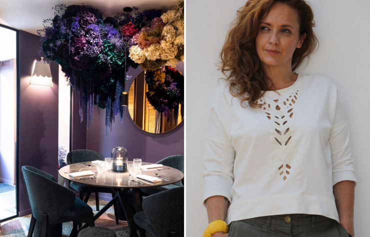 A gauche : Le restaurant Qui Plume La Lune A droite : L’architecte d’intérieur Caroline Tissier.