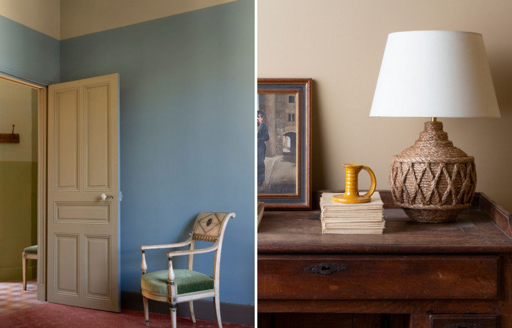 La subtilité des nuances de la marque anglaise Farrow & Ball a fait merveille dans cet appartement d’Avignon aménagé par la maison de vannerie Atelier Vime.