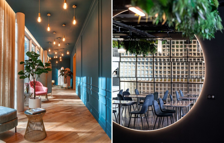 A gauche : La détente offerte au spa Cinq Mondes permet de s’extraire de l’agitation urbaine. A droite : La Samaritaine compte pas moins de 12 lieux de restauration, répartis dans tout le magasin, mais aussi une crèche, 96 logements sociaux et des bureaux pour le groupe LVMH. L’hôtel Cheval Blanc Paris, situé quai du Louvre et donnant sur la Seine, propose 72 chambres 5 étoiles.