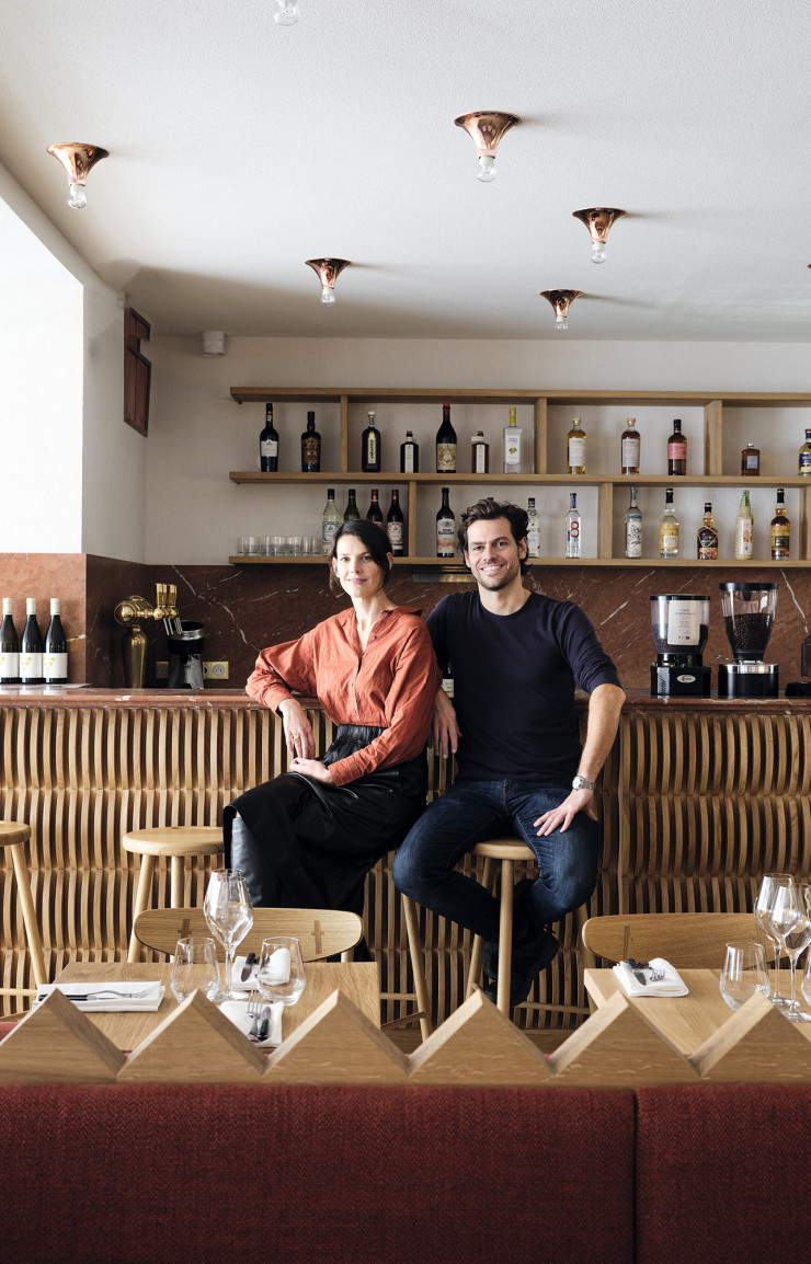 La designer Gesa Hansen et le restaurateur Charles Compagnon.