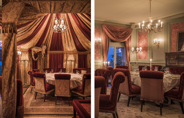 Un aperçu de deux salons privés.