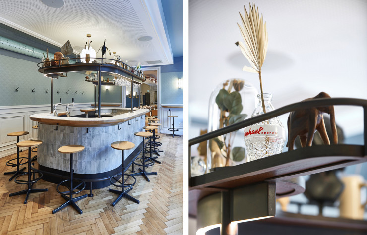 Le bar de The Drunk Stork Social Club est particulièrement sculptural.