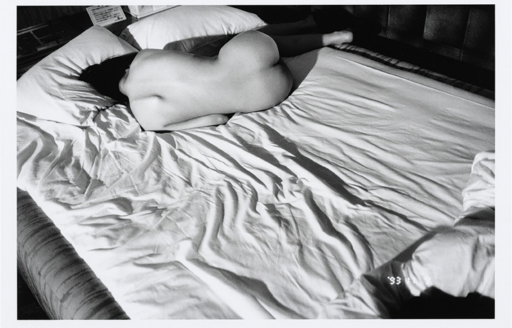 Photographie d’Araki dévoilée dans le cadre de l’exposition Shi Nikki (Private Diary) for Robert Frank à la Bourse de Commerce