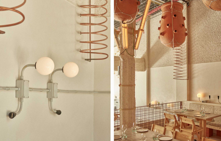 Pièces phares de cet aménagement, ces vases massifs font office de climatisation alternative.