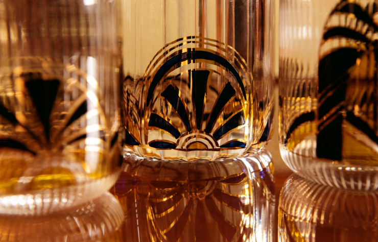 Verre à eau et carafe du maître verrier italien Casarialto.
