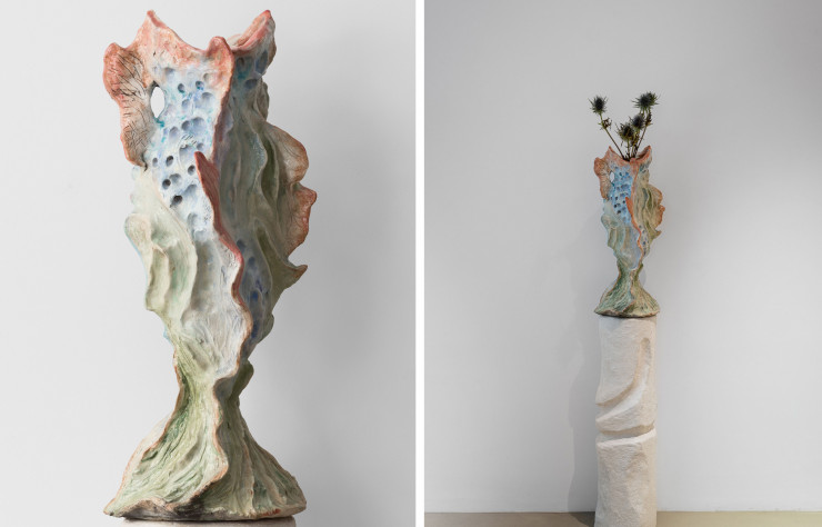 Le vase à souvenir de forme fait référence à une sirène mythologique.