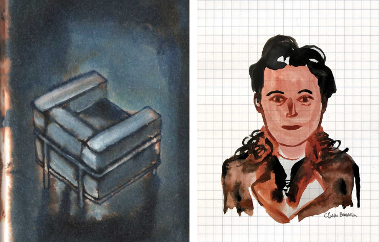 Fauteuil LC2 et portrait de Charlotte Perriand