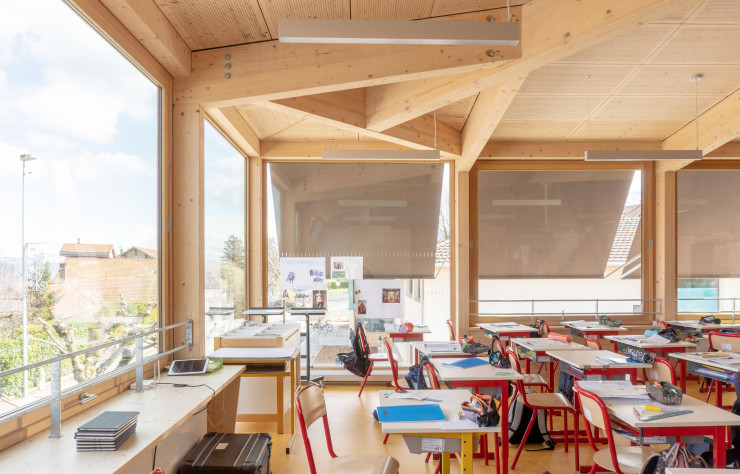 La solution des architectes lauréats propose la naissance d’un véritable centre-bourg dans ce village surplombant le lac Léman.
