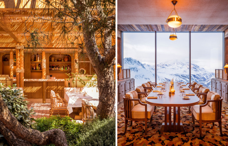 Qu’ils soient implantés à Ramatuelle, à Paris ou à Val-d’Isère, les restaurants Gigi sont pensés comme les villas d’été d’un Italien en villégiature. Abondance de beaux matériaux, générosité des formes des éléments mobiliers, association des motifs… l’architecture narrative d’Hugo Toro prend en compte les contraintes et le contexte de chaque projet. L’homme maîtrise l’art de combiner confort, raffinement, douceur, chaleur, références historiques et modernité, sans oublier d’insuffl er à ses décors une belle énergie créative.