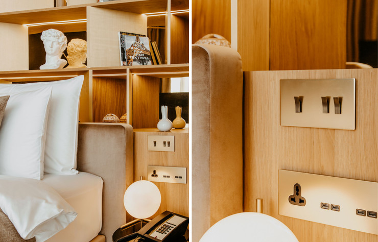 La finition BCNY, déclinée dans la collection « Bridge » qui comprend aussi des prises murales.